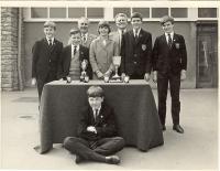 The photo shows jack cosnett and Pat Keating with the Bath Tech firstaid competition winners [we won many times!] the team were ?Bailey, Robert Millward, ?Walker, Anthoney Adcock, ?sitting down. Mrs h